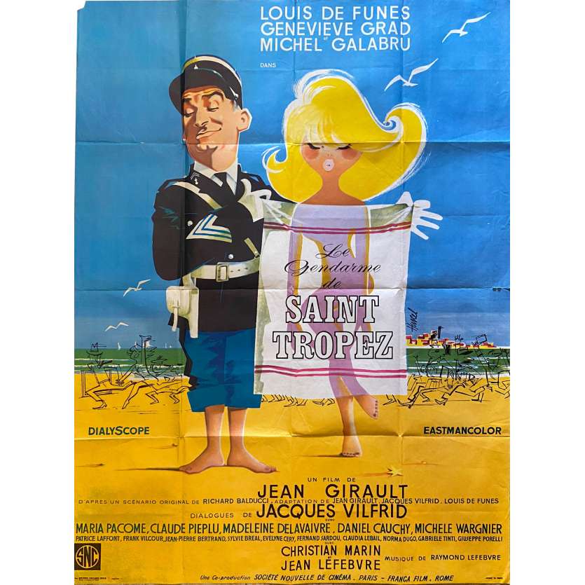 LE GENDARME DE SAINT TROPEZ Affiche de film120x160 cm - 1970 - Louis de Funès, Jean Girault