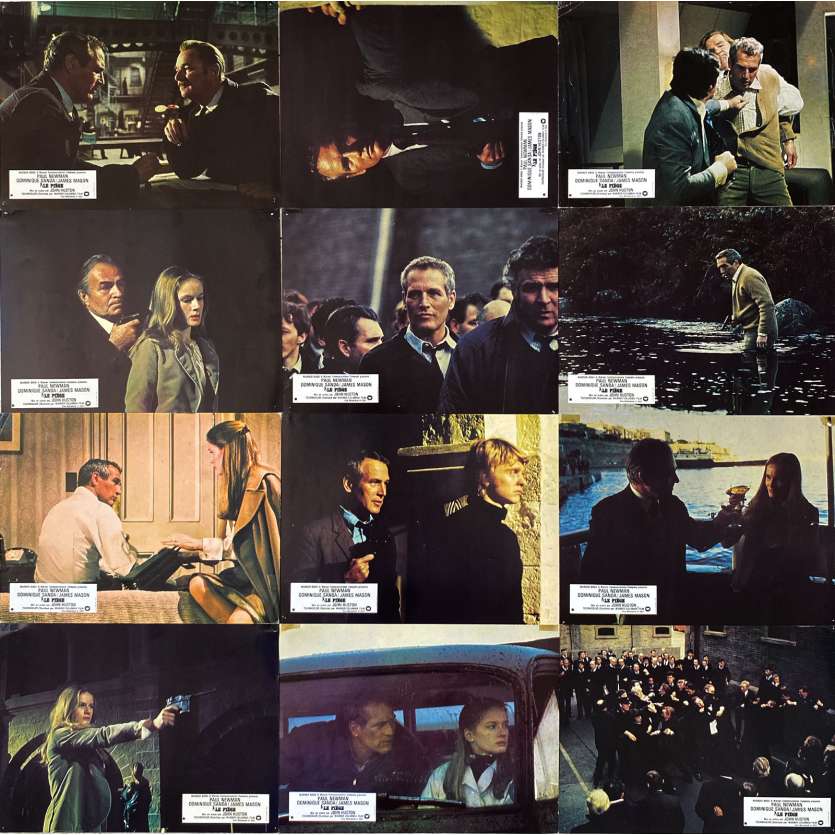 THE MACKINTOSH MAN Original Lobby Cards x12 - 9x12 in. - 1973 - John Huston, Paul Newman