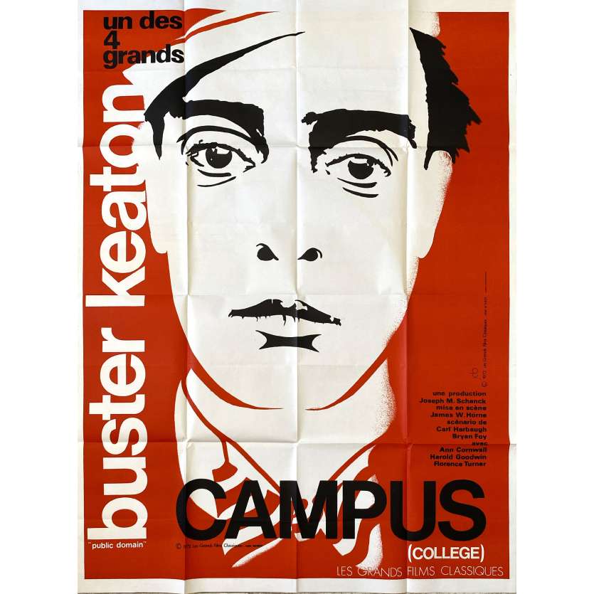 COLLEGE Original Movie Poster- 47x63 in. - 1927/R1980 - Buster Keaton, Grant Withers