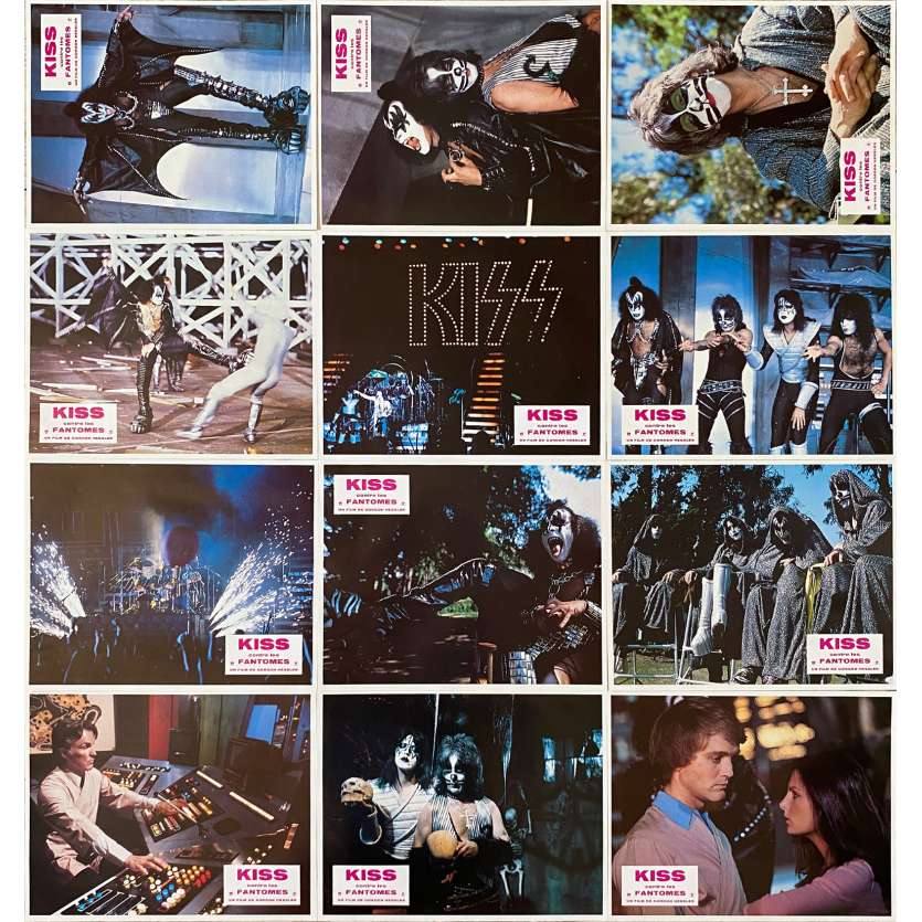 KISS MEETS THE PHANTOM OF THE PARK Original Lobby Cards X12 - 9x12 in. - 1978 - Gordon Hessler, Gene Simmons