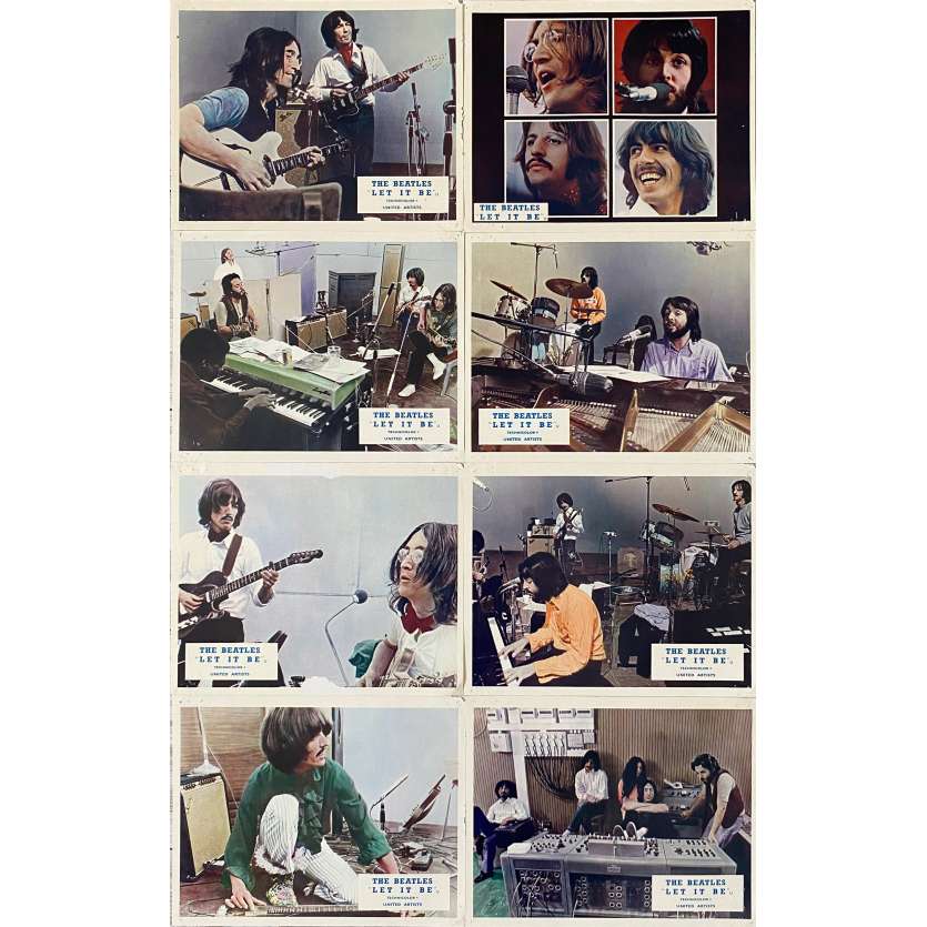 LET IT BE Original Lobby Cards X8 - 9x12 in. - 1968 - Michael Lindsay-Hogg, The Beatles