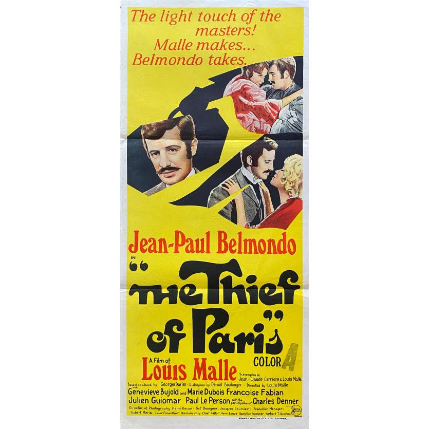 THE THIEF OF PARIS Original Movie Poster- 13x30 in. - 1967 - Louis Malle, Jean-Paul Belmondo