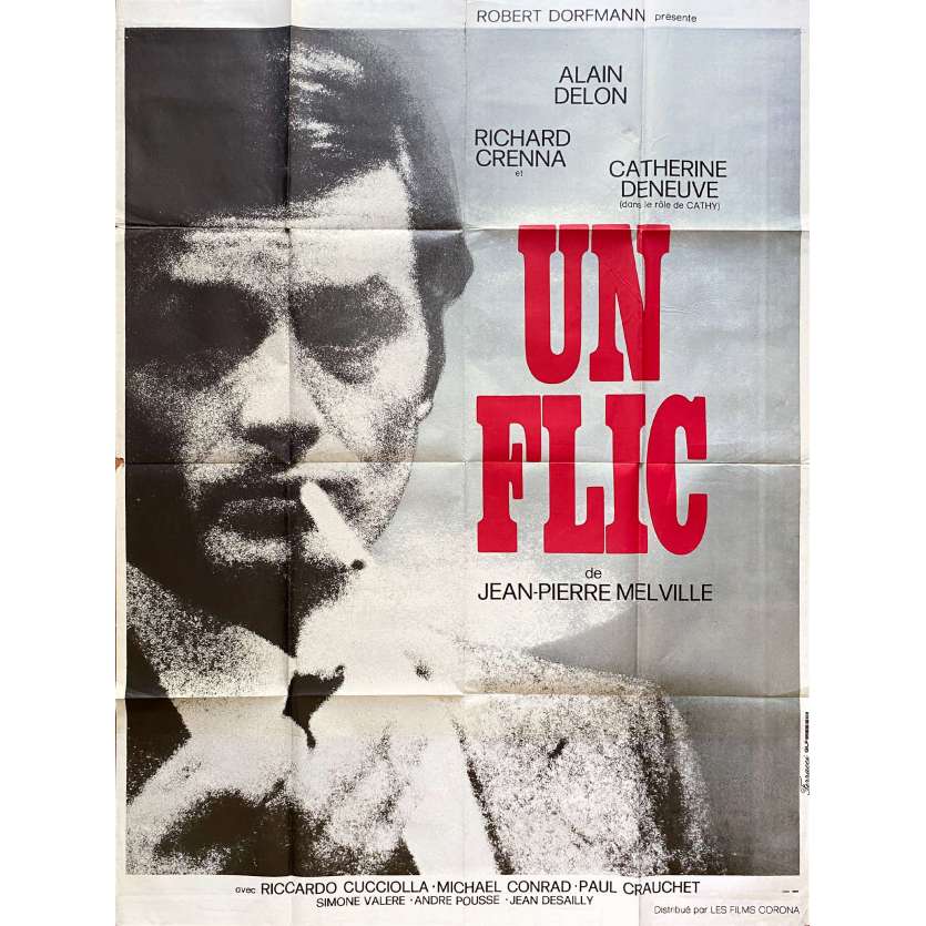 UN FLIC Original Movie Poster - 23x32 in. - 1972 - Jean-Pierre Melville, Alain Delon