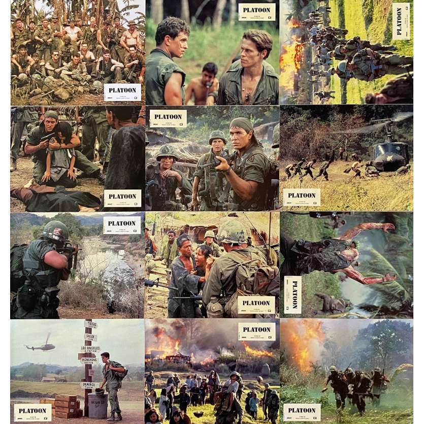 PLATOON Photos de film x12 - 21x30 cm. - 1986 - Willem Dafoe, Oliver Stone