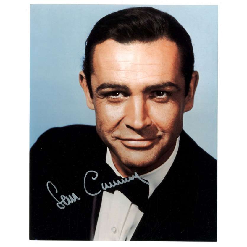 SEAN CONNERY signed color 8x10 REPRO still '00s head & shoulders portrait as James Bond!
