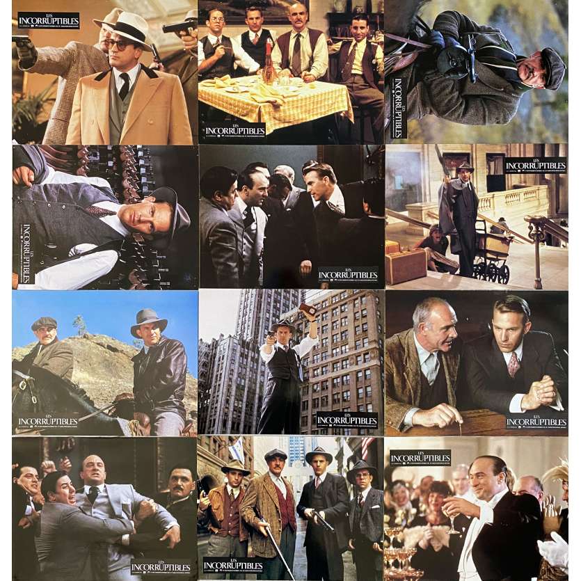 THE UNTOUCHABLES Lobby Cards x12- 9x12 in. - 1987 - Brian de Palma, Kevin Costner