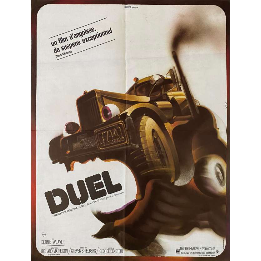 DUEL Original Movie Poster- 15x21 in. - 1971 - Steven Spielberg, Dennis Weaver