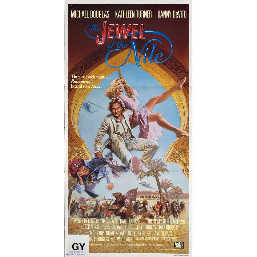 THE JEWEL OF THE NILE Original Movie Poster- 13x30 in. - 1985 - Lewis Teague, Michael Douglas, Kathleen Turner