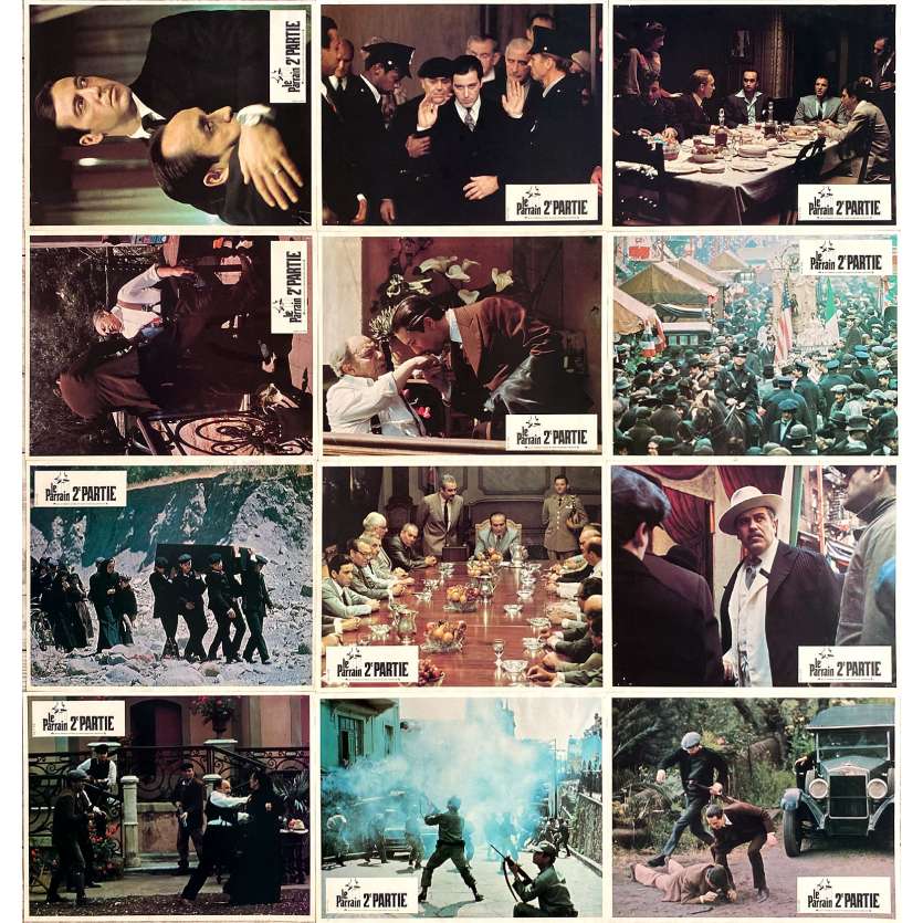 THE GODFATHER PART II Original Lobby Cards x12 - 9x12 in. - 1975 - Francis Ford Coppola, Robert de Niro