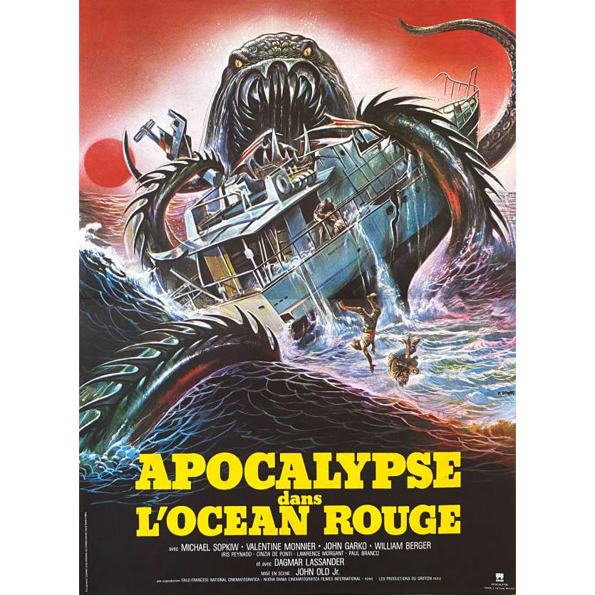 APOCALYPSE DANS L'OCEAN ROUGE Affiche de cinéma- 40x60 cm. - 1984 - Michael Sopkiw, Lamberto Bava