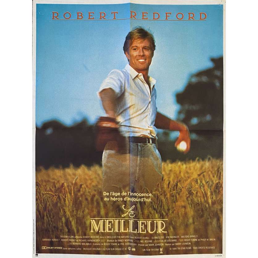 THE NATURAL Original Movie Poster- 15x21 in. - 1984 - Barry Levinson, Robert Redford