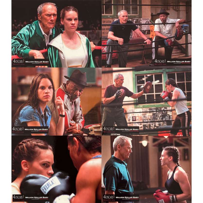 MILLION DOLLAR BABY Photos de film x6 - 21x30 cm. - 2004 - Hilary Swank, Clint Eastwood