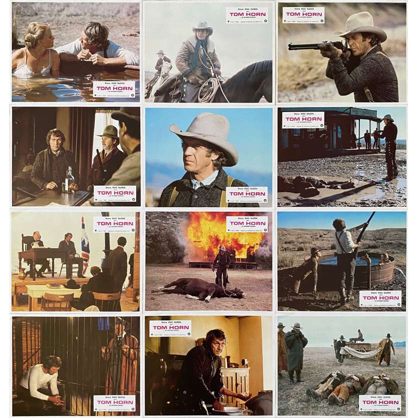 TOM HORN Original Lobby Cards x12 - 9x12 in. - 1980 - William Wiard, Steve McQueen