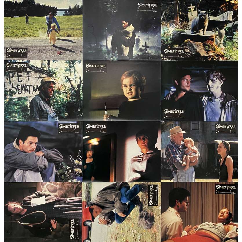 PET SEMATARY Original Lobby Cards x12 - 9x12 in. - 1989 - Mary Lambert, Dale Midkiff