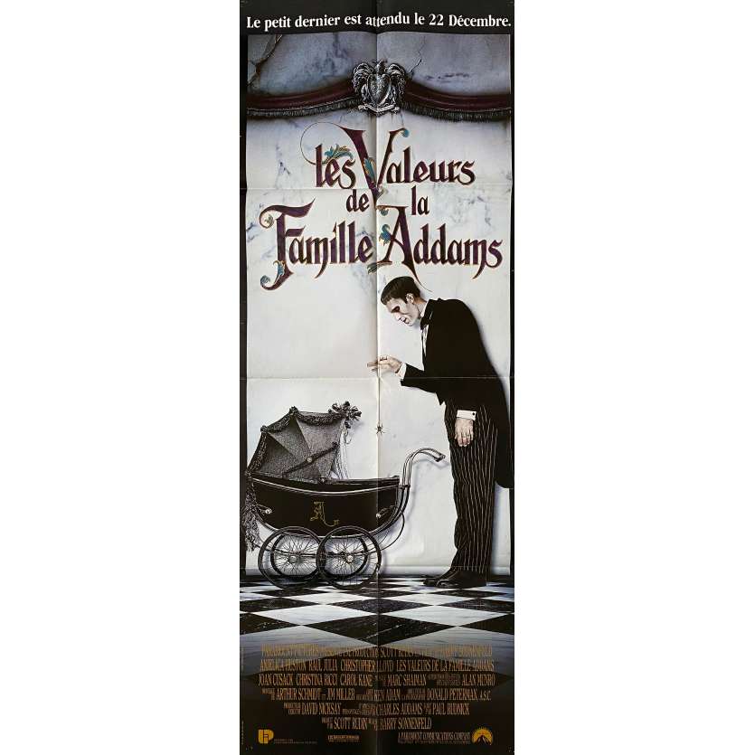 ADDAMS FAMILY VALUES Vintage Movie Poster- 23x63 in. - 1991 - Barry Sonnefeld, Christina Ricci