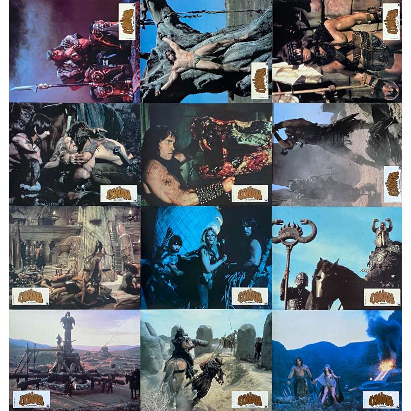 CONAN LE BARBARE Photos de film x12 - Jeu B - 21x30 cm. - 1982 - Arnold Schwarzenegger, John Milius