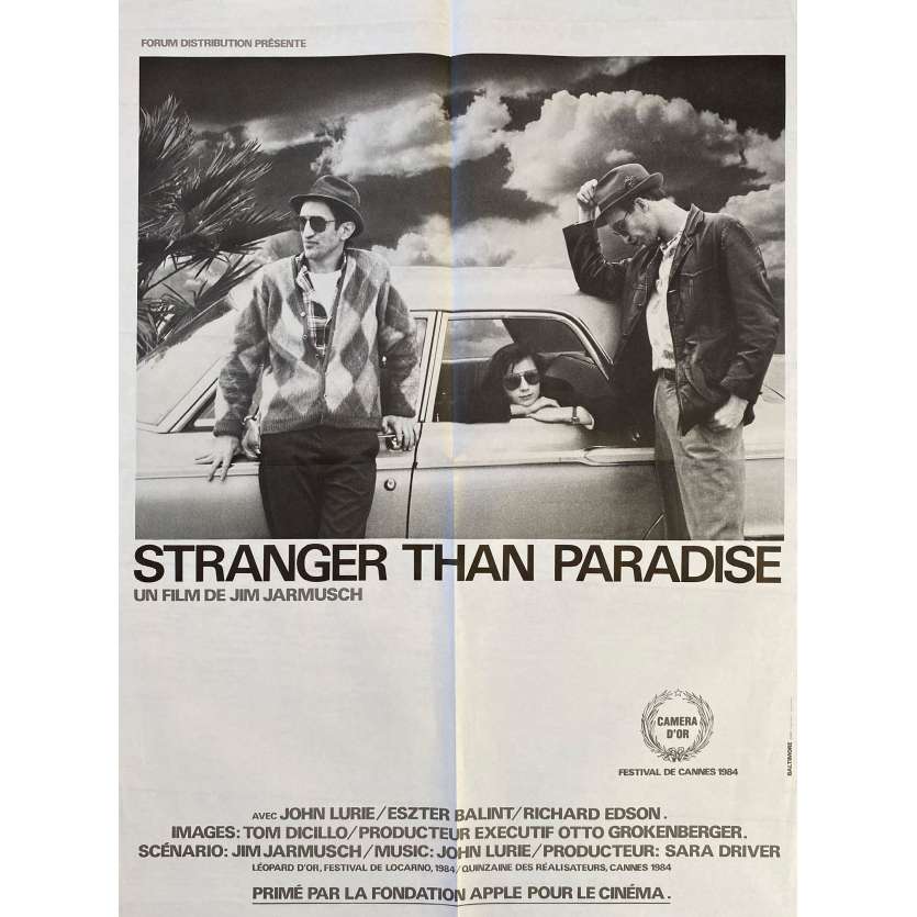 STRANGER THAN PARADISE Affiche de cinéma- 60x80 cm. - 1984 - John Lurie, Jim Jarmush