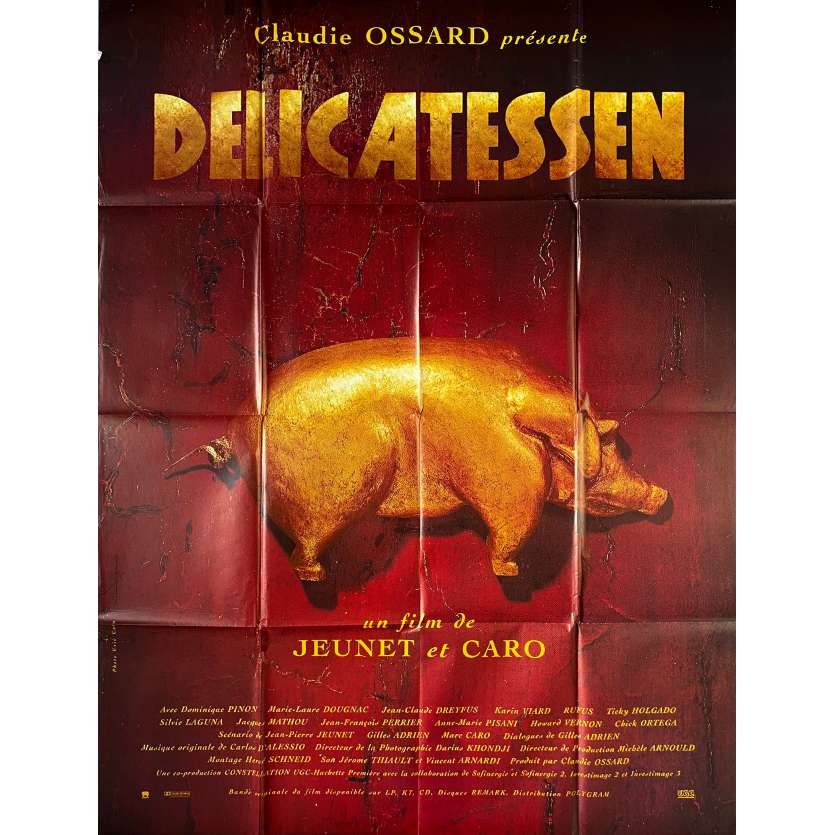 DELICATESSEN Affiche de cinéma- 120x160 cm. - 1991 - Dominique Pinon, Jeunet et Caro