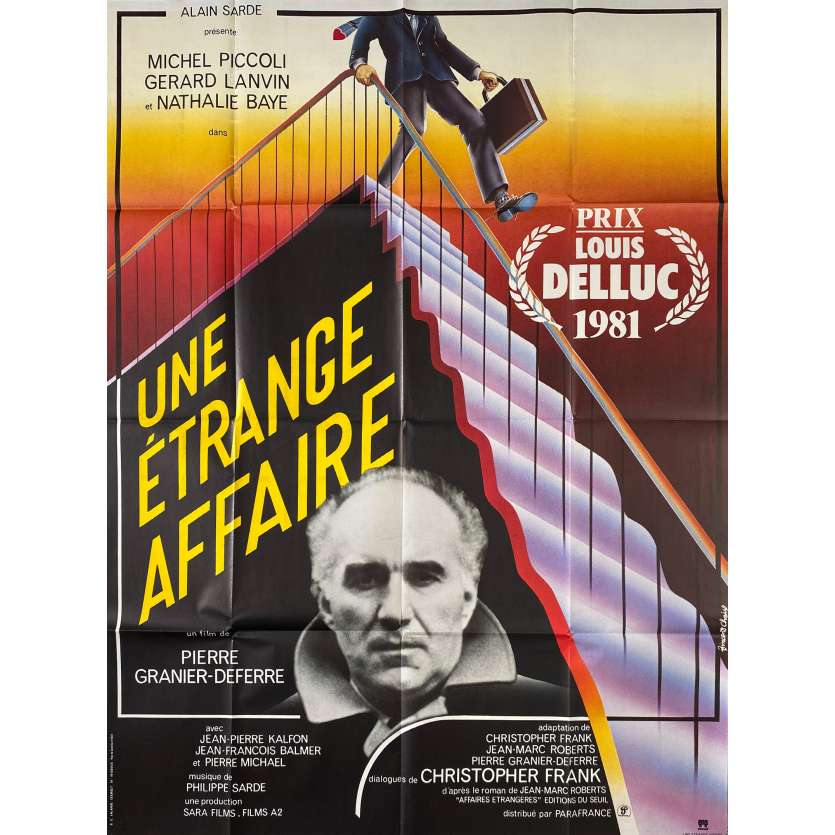 UNE ETRANGE AFFAIRE Affiche de cinéma- 120x160 cm. - 1981 - Michel Piccoli, Gérard Lanvin, Pierre Granier-Deferre