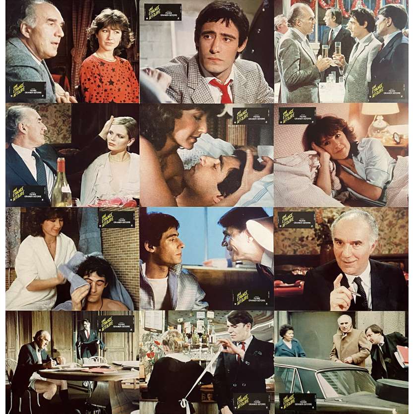 STRANGE AFFAIR Vintage Lobby Cards x12 - 9x12 in. - 1981 - Pierre Granier-Deferre, Michel Piccoli, Gérard Lanvin