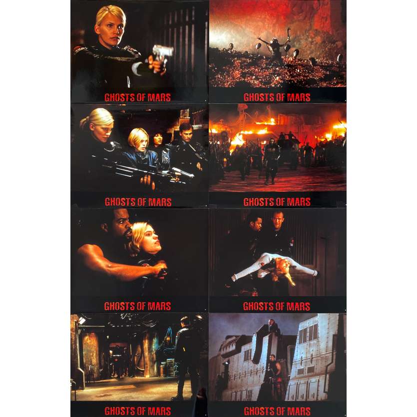 GHOSTS OF MARS Vintage Lobby Cards x8 - 9x12 in. - 2001 - John Carpenter, Natasha Henstridge