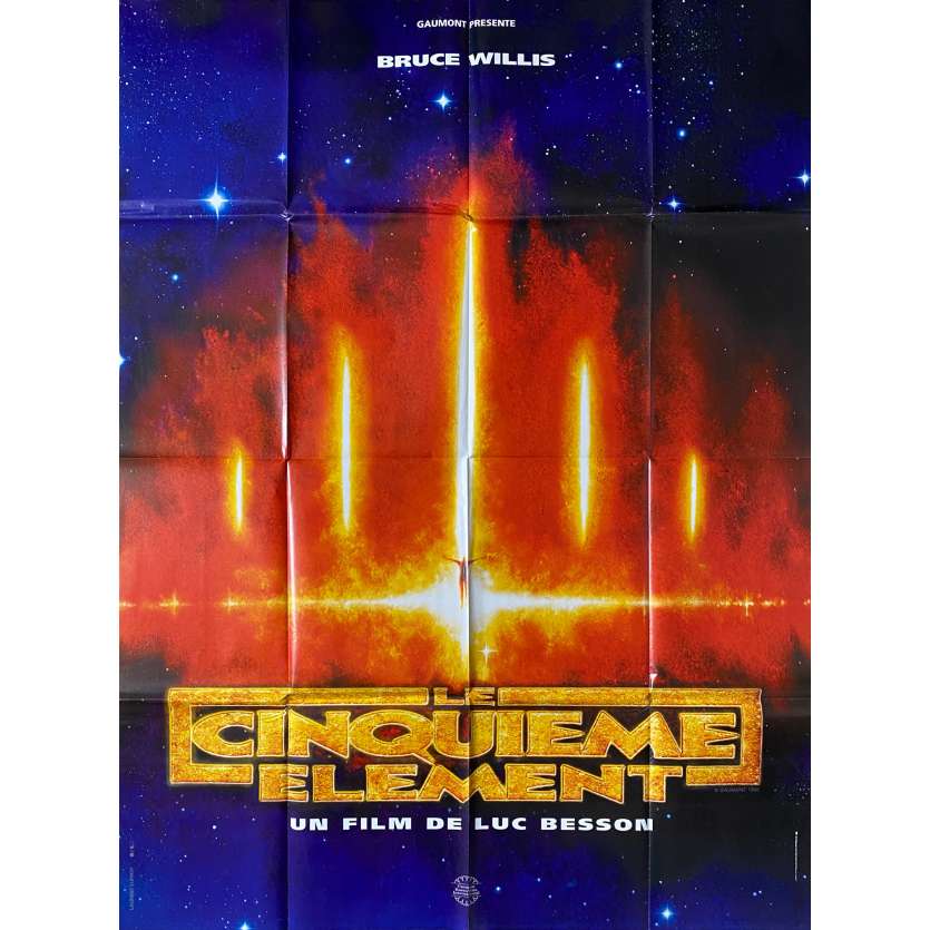 LE CINQUIEME ELEMENT affiche de cinéma Prev. Orange - 120x160 cm. - 1997 - Bruce Willis, Luc Besson