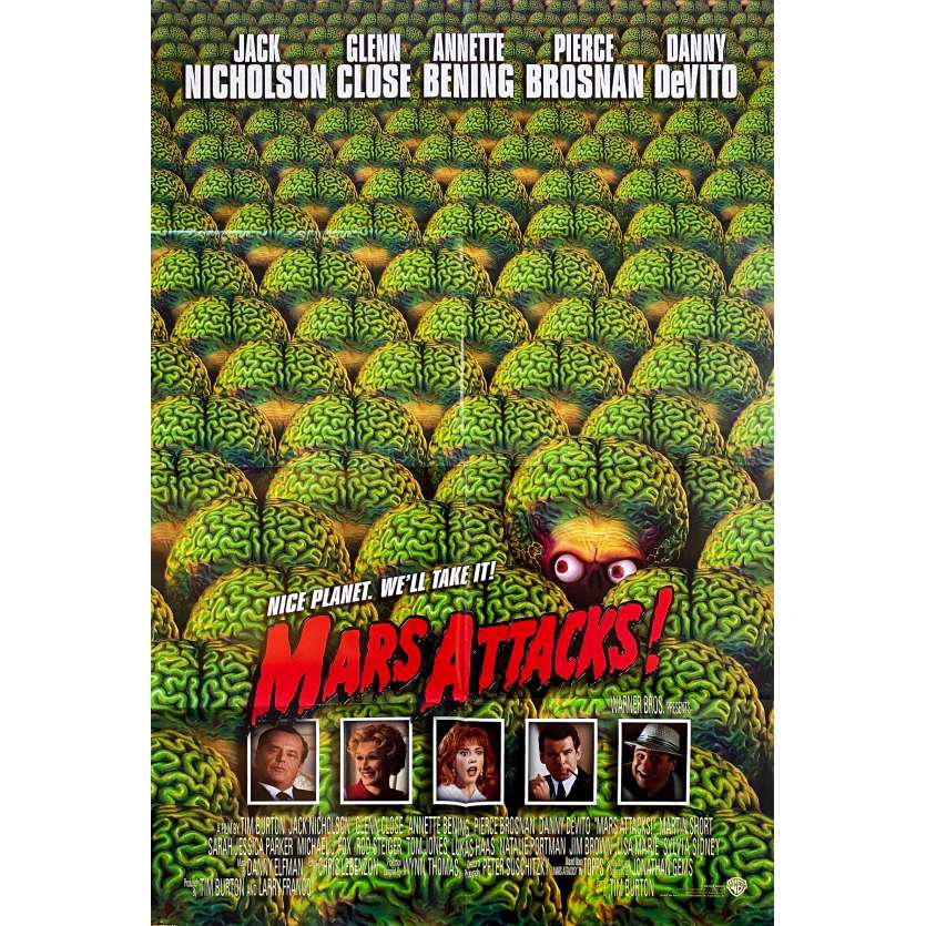 MARS ATTACKS affiche de cinéma Prev.- 69x102 cm. - 1996 - Jack Nicholson, Tim Burton