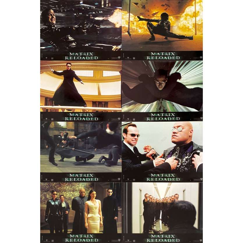 MATRIX RELOADED Photos de film x8 - 21x30 cm. - 2003 - Keanu Reeves, Wachowski Bros