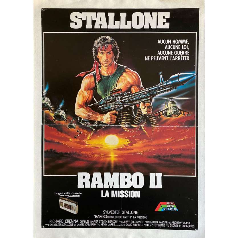 RAMBO - FIRST BLOOD PART II Linenbacked Movie Poster- 15x21 in. - 1985 - George P. Cosmatos, Sylvester Stallone