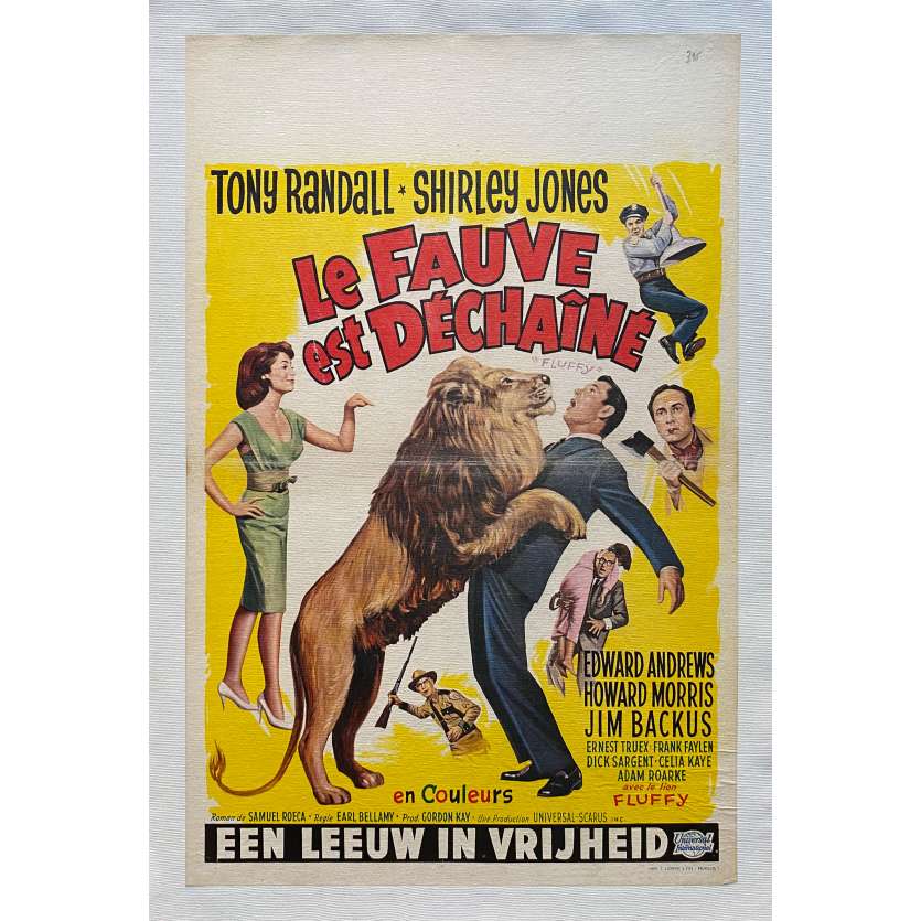 LE FAUVE EST DECHAINE Affiche de film entoilée- 35x55 cm. - 1965 - Tony Randall, Earl Bellamy