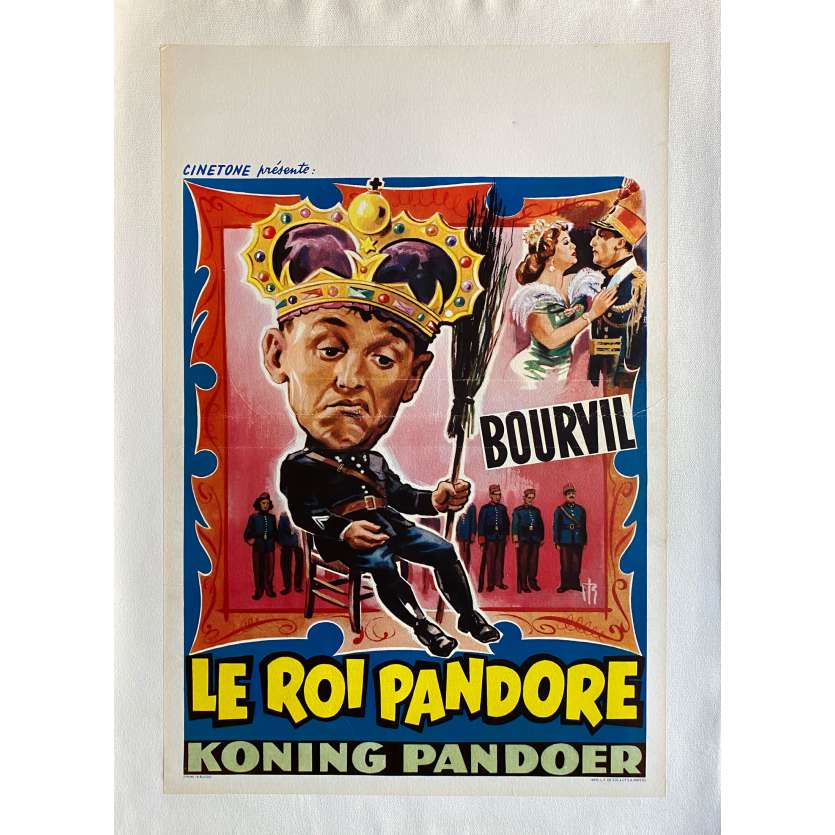 KING PANDORA Linenbacked Movie Poster- 14x21 in. - 1950 - André Berthomieu, Bourvil