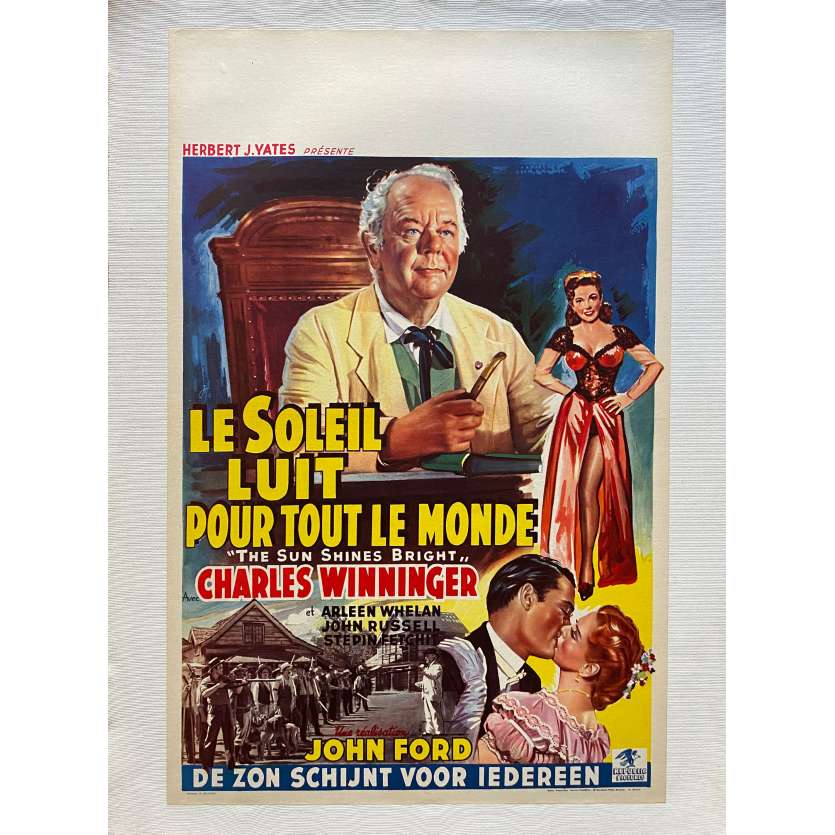 LE SOLEIL BRILLE POUR TOUT LE MONDE Affiche de film entoilée- 35x55 cm. - 1953 - Charles Winninger, John Ford