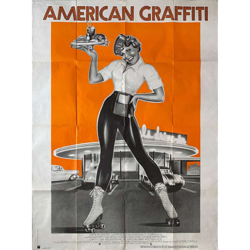 AMERICAN GRAFFITI Affiche de cinéma- 120x160 cm. - 1973 - Richard Dreyfuss, George Lucas