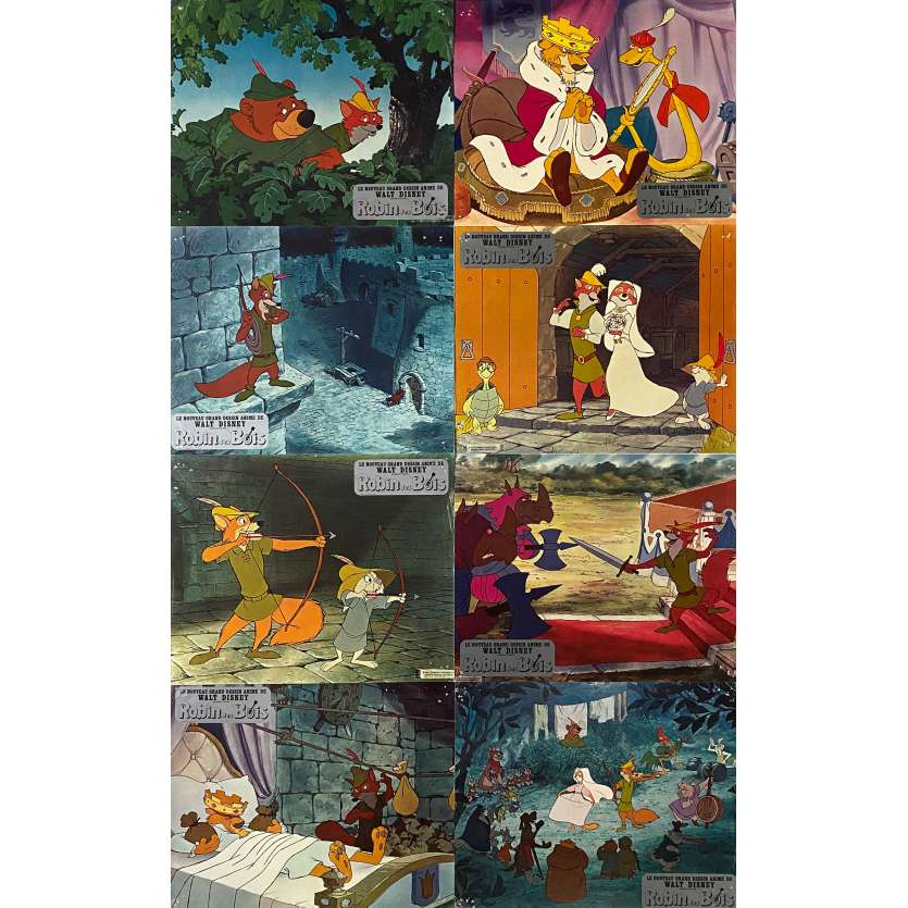 DISNEY'S ROBIN HOOD Lobby Cards x8 - Set L1 - 9x12 in. - 1973 - Walt Disney, Brian Beford