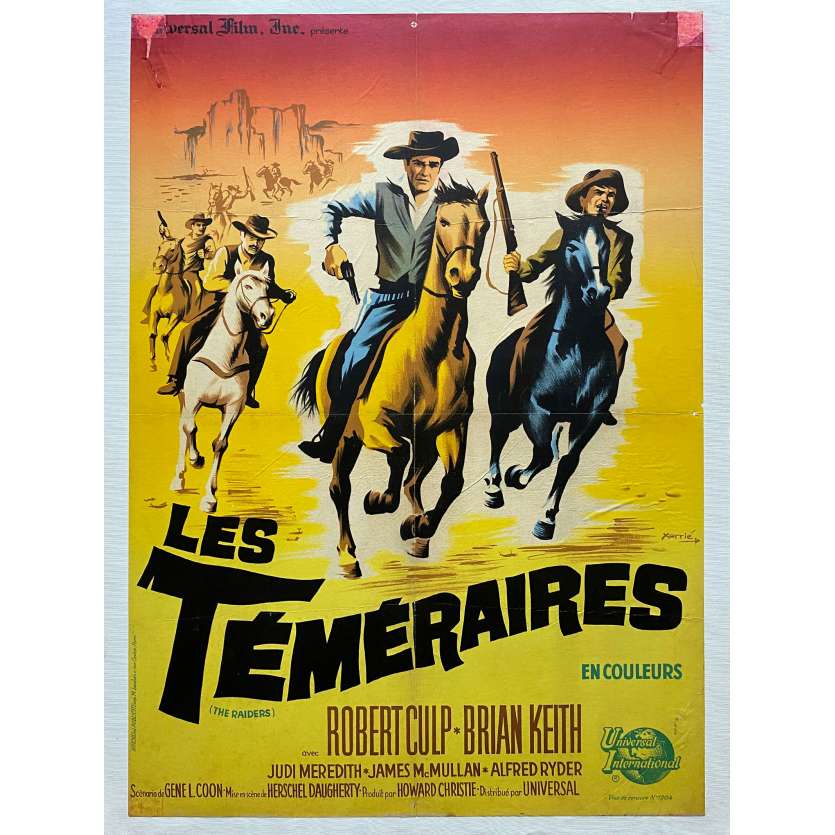 LES TEMERAIRES Affiche de film entoilée- 60x80 cm. - 1963 - Robert Culp, Herschel Daugherty