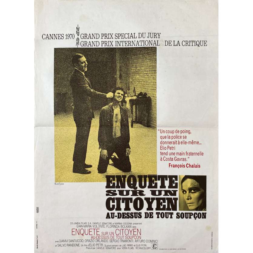 INVESTIGATION OF A CITIZEN Movie Poster- 15x21 in. - 1970 - Elio Petri, Gian Maria Volonte