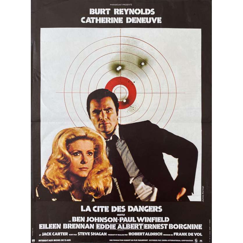 HUSTLE Movie Poster- 15x21 in. - 1975 - Robert Aldrich, Burt Reynolds, Catherine Deneuve