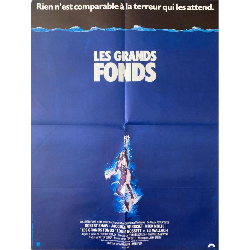 LES GRANDS FONDS Affiche de cinéma- 60x80 cm. - 1977 - Jaqueline Bisset, Peter Yates