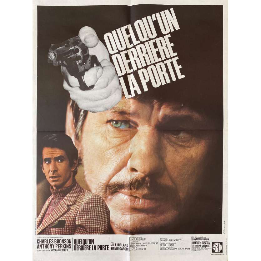 QUELQU'UN DERRIERE LA PORTE Affiche de cinéma- 60x80 cm. - 1971 - Charles Bronson, Nicolas Gessner