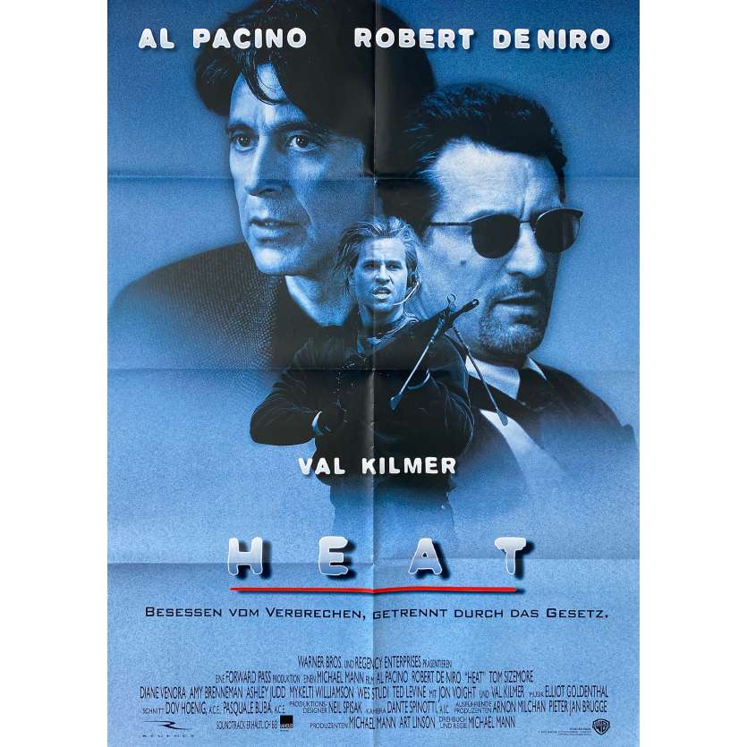 HEAT Affiche de cinéma- 59x84 cm. - 1995 - Robert de Niro, Al Pacino, Michael Mann