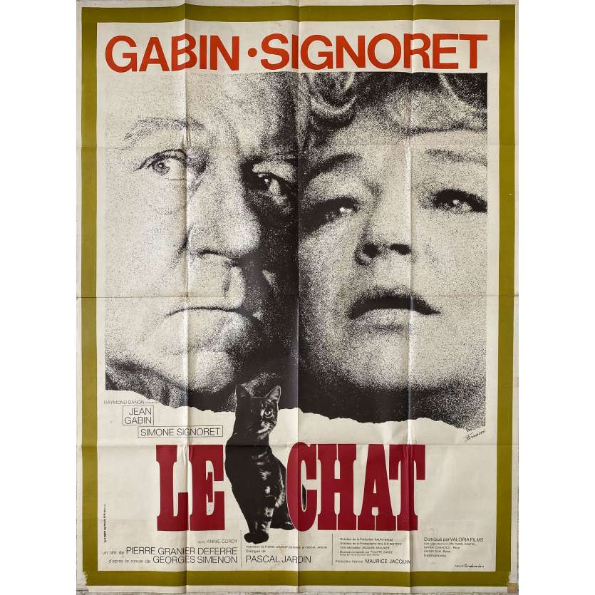 LE CHAT Movie Poster- 47x63 in. - 1971 - Pierre Granier-Deferre, Jean Gabin