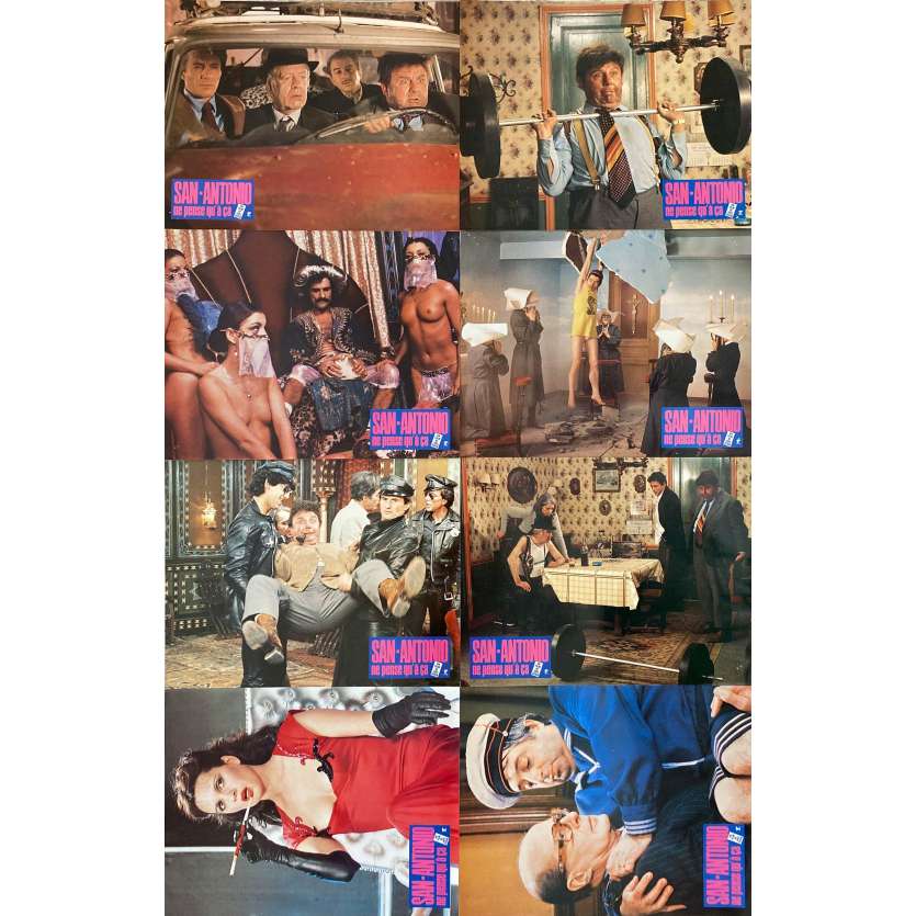 SAN-ANTONIO NE PENSE QU'A ÇA Movie Poster x8 - Set A - 9x12 in. - 1981 - Joël Seria, Jacques François