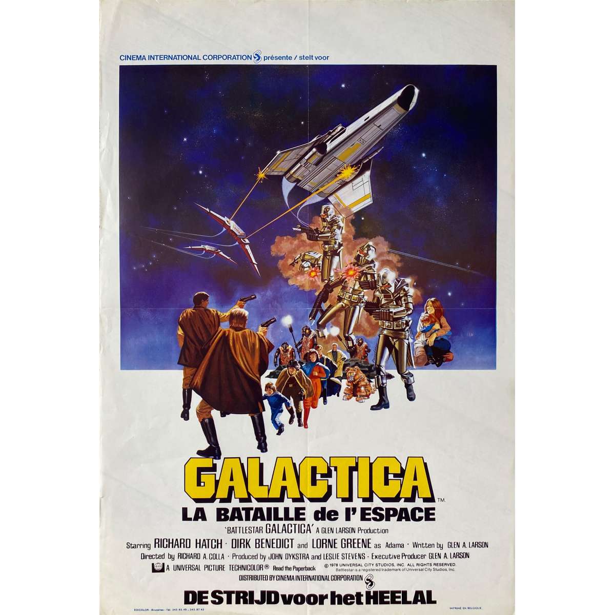 Affiche de film belge de GALACTICA LA BATAILLE DE L'ESPACE 35x55 cm.