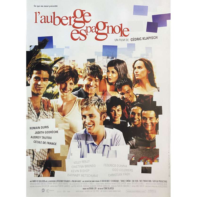 L'AUBERGE ESPAGNOLE Affiche de film- 40x54 cm. - 2002 - Romain Duris, Cédric Klapisch