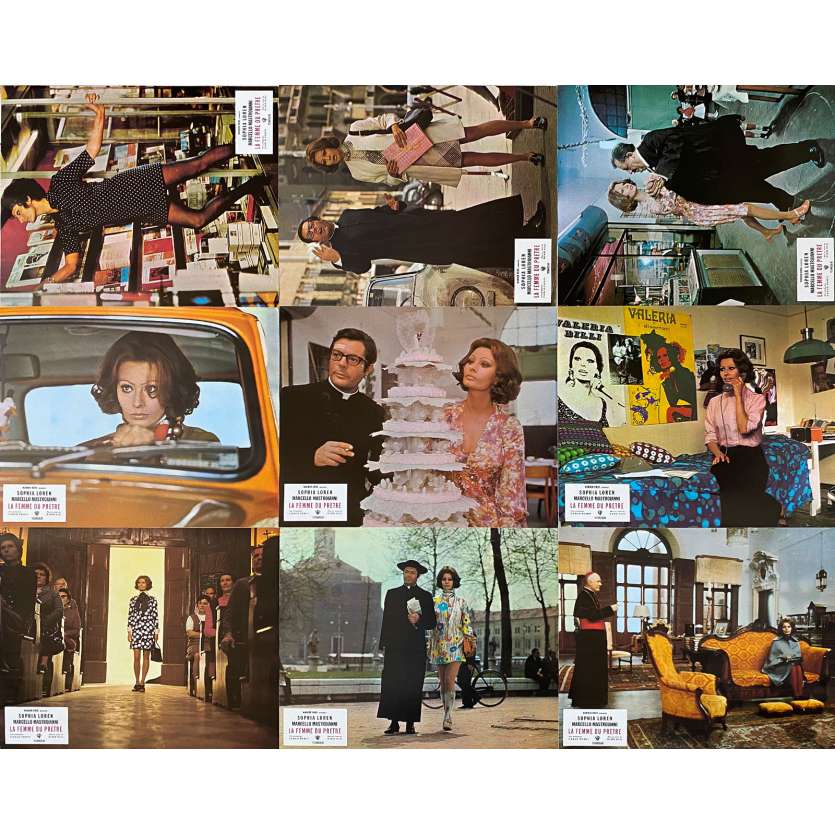 THE PRIEST'S WIFE French Lobby Cards - 9x12 in. - 1970 Set B - x9