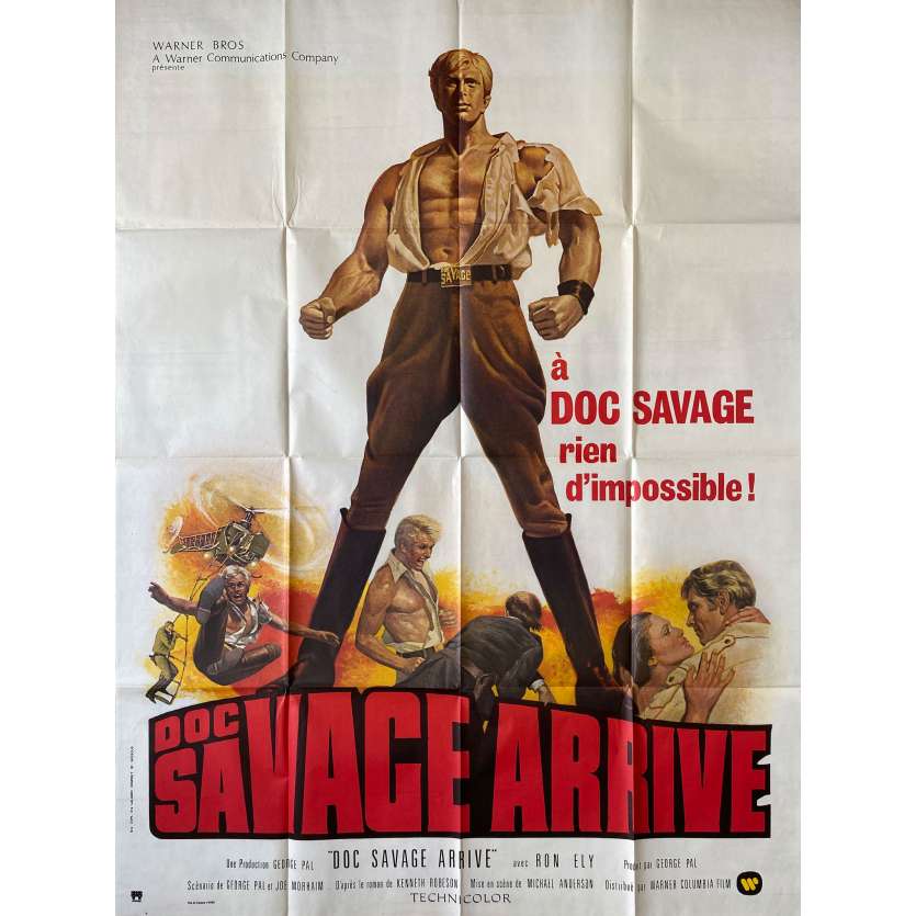 DOC SAVAGE ARRIVE ! Affiche de film- 120x160 cm. - 1975 - Ron Ely, Michael Anderson