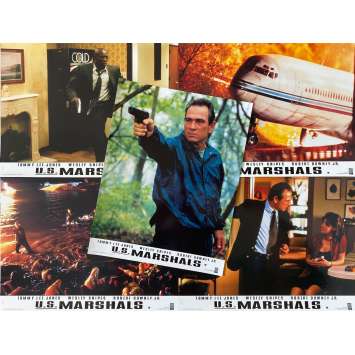 U.S. MARSHALS Lobby Cards x5 - 9x12 in. - 1998 - Stuart Baird, Tommy Lee Jones, Wesley Snipes