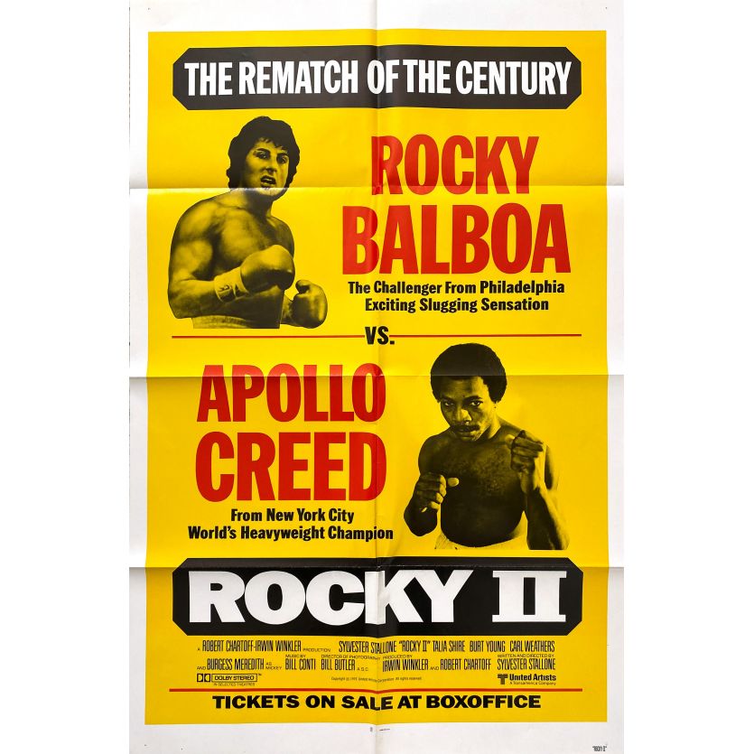 ROCKY 2 II Rare US 1sh Adv. Movie Poster- Rematch - 1979 - NM ! Stallone, Creed