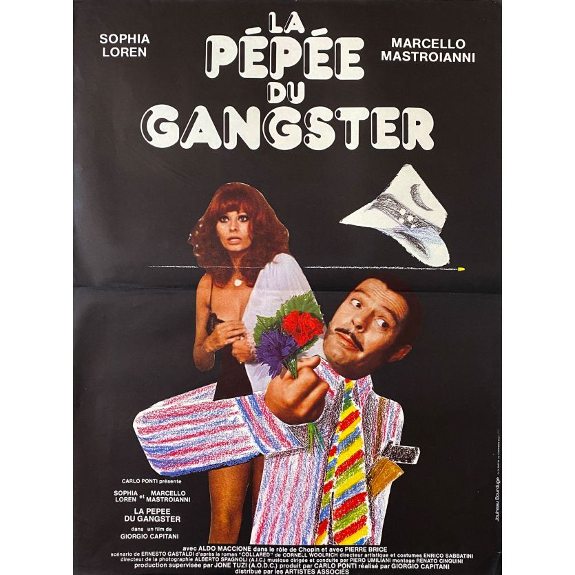 LA PEPEE DU GANGSTER Affiche de film- 40x54 cm. - 1975 - Sophia Loren, Marcello Mastroianni, Giorgio Capitani