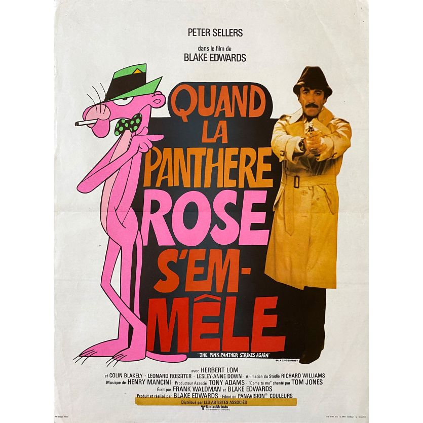 QUAND LA PANTHERE ROSE S'EMMELE Affiche de film- 40x54 cm. - 1976 - Peter Sellers, Blake Edwards